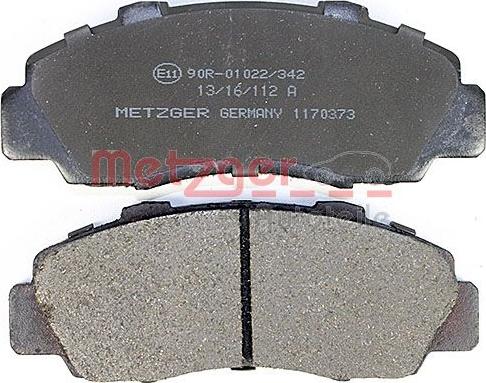 Metzger 1170373 - Комплект спирачно феродо, дискови спирачки vvparts.bg