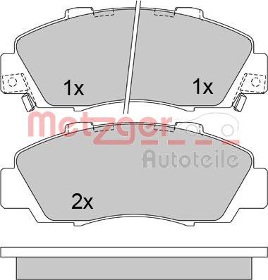 Metzger 1170373 - Комплект спирачно феродо, дискови спирачки vvparts.bg