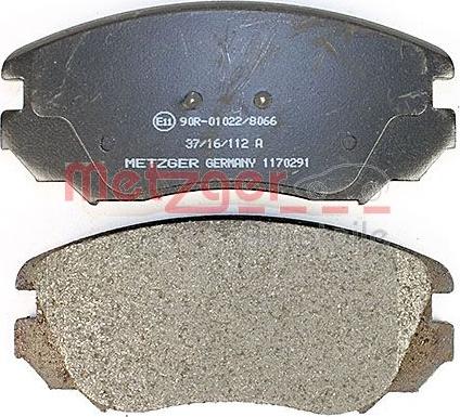 Metzger 1170291 - Комплект спирачно феродо, дискови спирачки vvparts.bg