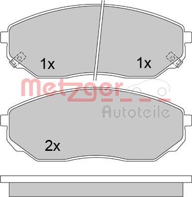 Metzger 1170297 - Комплект спирачно феродо, дискови спирачки vvparts.bg