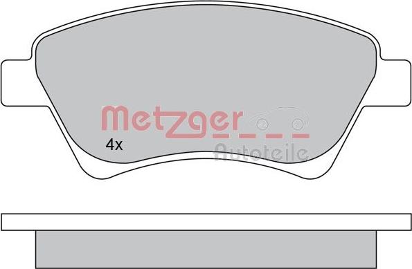 Metzger 1170240 - Комплект спирачно феродо, дискови спирачки vvparts.bg