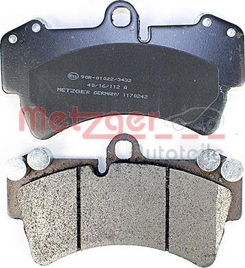 Metzger 1170242 - Комплект спирачно феродо, дискови спирачки vvparts.bg