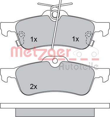 Metzger 1170247 - Комплект спирачно феродо, дискови спирачки vvparts.bg