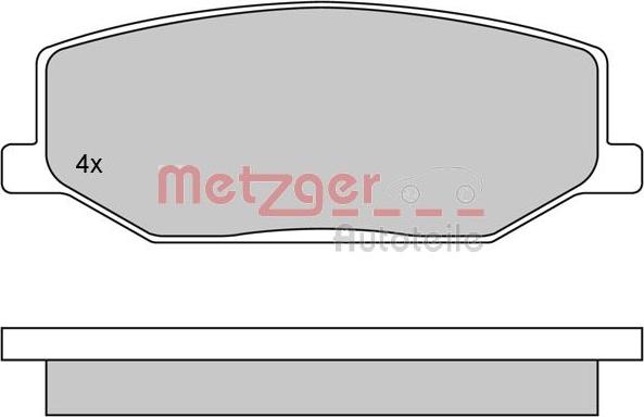 Metzger 1170259 - Комплект спирачно феродо, дискови спирачки vvparts.bg