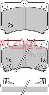 Metzger 1170250 - Комплект спирачно феродо, дискови спирачки vvparts.bg