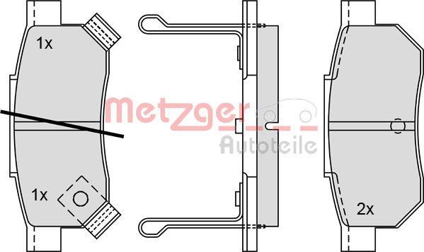 Metzger 1170251 - Комплект спирачно феродо, дискови спирачки vvparts.bg