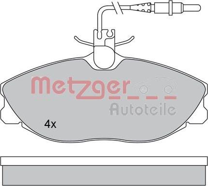 Metzger 1170253 - Комплект спирачно феродо, дискови спирачки vvparts.bg