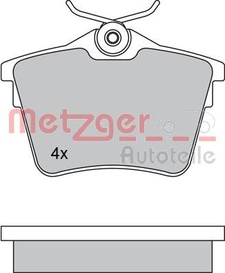 Metzger 1170269 - Комплект спирачно феродо, дискови спирачки vvparts.bg