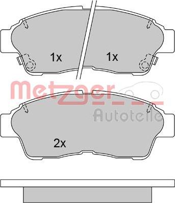 Metzger 1170209 - Комплект спирачно феродо, дискови спирачки vvparts.bg