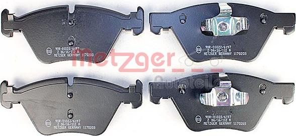 Metzger 1170203 - Комплект спирачно феродо, дискови спирачки vvparts.bg