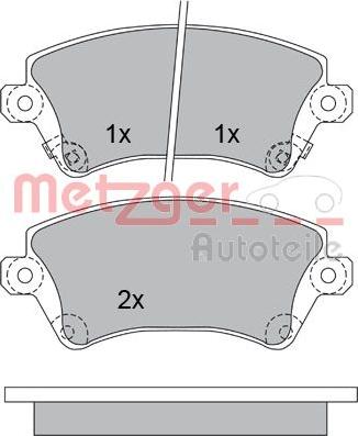 Metzger 1170219 - Комплект спирачно феродо, дискови спирачки vvparts.bg