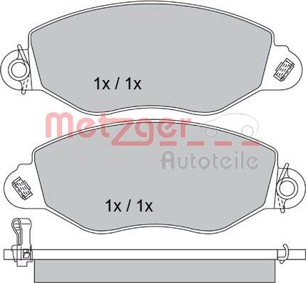 Metzger 1170210 - Комплект спирачно феродо, дискови спирачки vvparts.bg