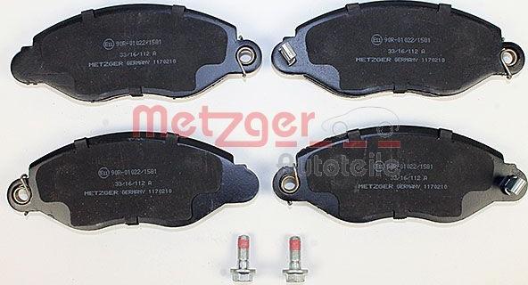 Metzger 1170210 - Комплект спирачно феродо, дискови спирачки vvparts.bg