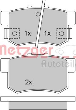 Metzger 1170213 - Комплект спирачно феродо, дискови спирачки vvparts.bg