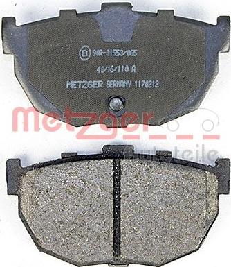 Metzger 1170212 - Комплект спирачно феродо, дискови спирачки vvparts.bg