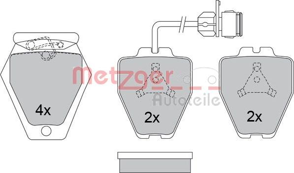 Metzger 1170280 - Комплект спирачно феродо, дискови спирачки vvparts.bg