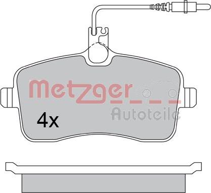 Metzger 1170283 - Комплект спирачно феродо, дискови спирачки vvparts.bg