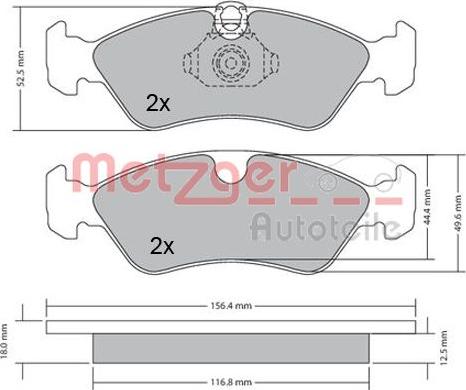 Metzger 1170235 - Комплект спирачно феродо, дискови спирачки vvparts.bg