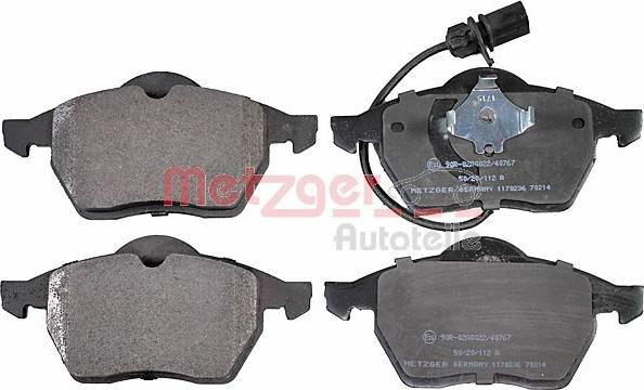 Metzger 1170236 - Комплект спирачно феродо, дискови спирачки vvparts.bg