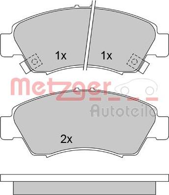 Metzger 1170230 - Комплект спирачно феродо, дискови спирачки vvparts.bg