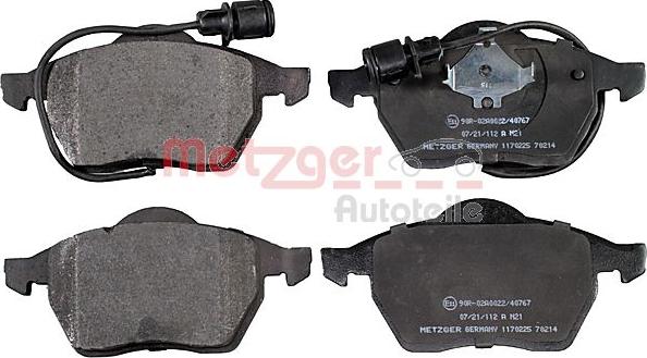 Metzger 1170225 - Комплект спирачно феродо, дискови спирачки vvparts.bg