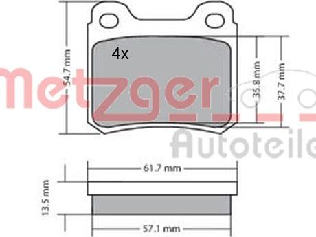Metzger 1170223 - Комплект спирачно феродо, дискови спирачки vvparts.bg