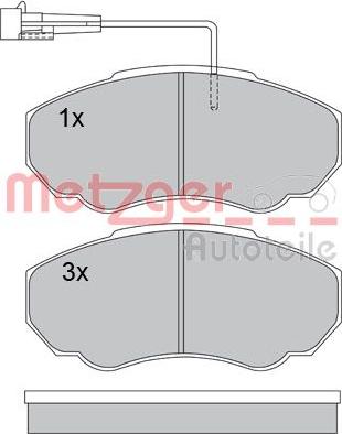 Metzger 1170227 - Комплект спирачно феродо, дискови спирачки vvparts.bg