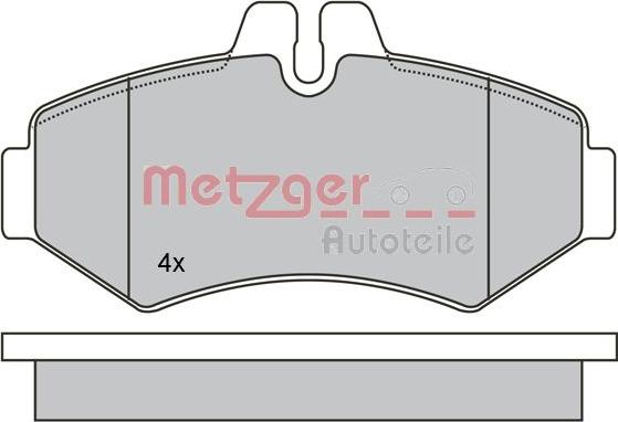 Metzger 1170274 - Комплект спирачно феродо, дискови спирачки vvparts.bg