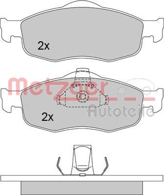 Metzger 1170273 - Комплект спирачно феродо, дискови спирачки vvparts.bg