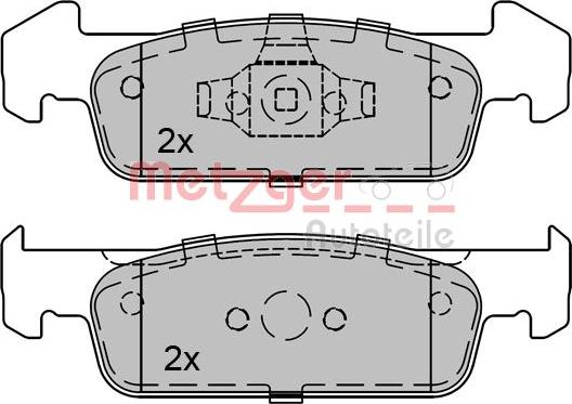 Metzger 1170791 - Комплект спирачно феродо, дискови спирачки vvparts.bg