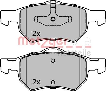 Metzger 1170756 - Комплект спирачно феродо, дискови спирачки vvparts.bg