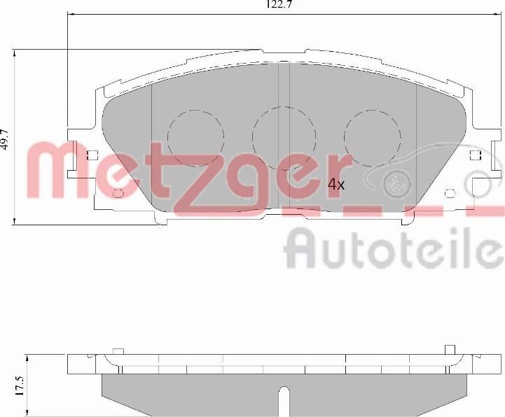 Metzger 1170772 - Комплект спирачно феродо, дискови спирачки vvparts.bg