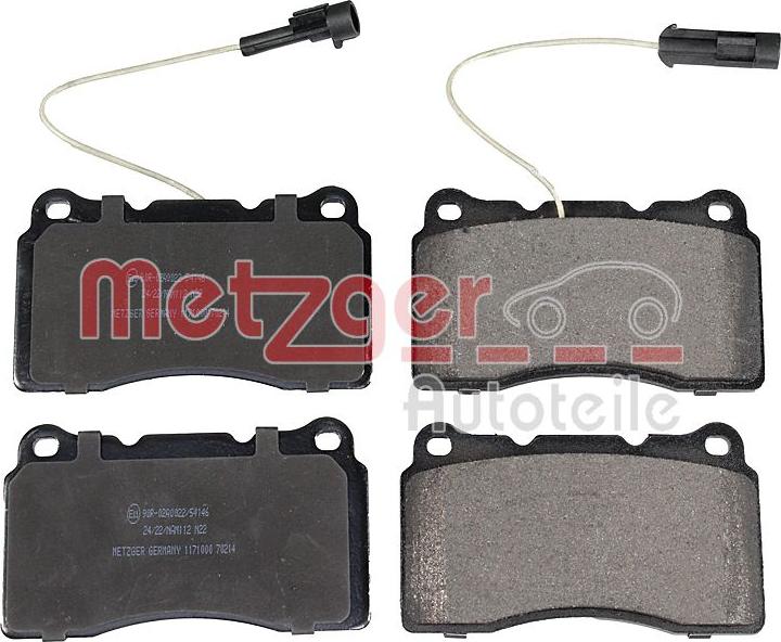 Metzger 1171000 - Комплект спирачно феродо, дискови спирачки vvparts.bg