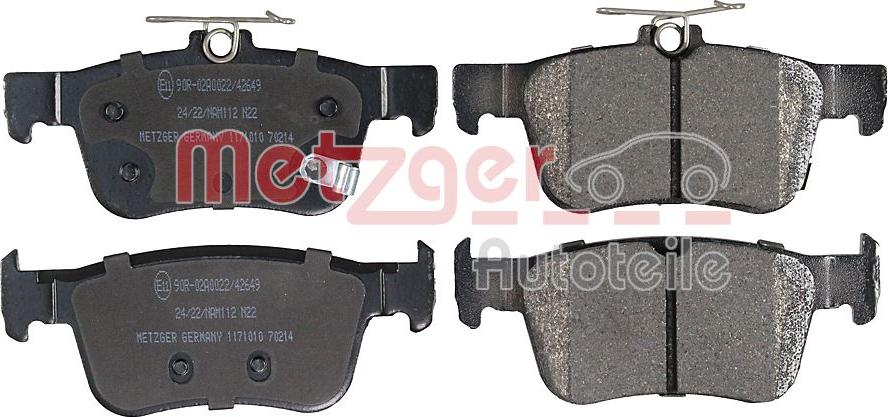 Metzger 1171010 - Комплект спирачно феродо, дискови спирачки vvparts.bg