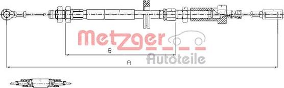 Metzger 1171.7 - Жило, ръчна спирачка vvparts.bg