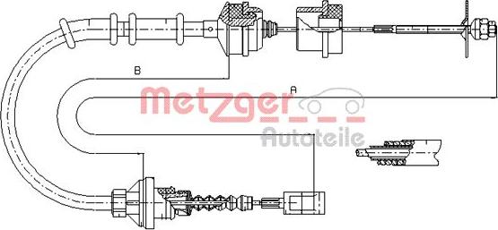 Metzger 1172.5 - Въжен механизъм, задействане на съединителя vvparts.bg