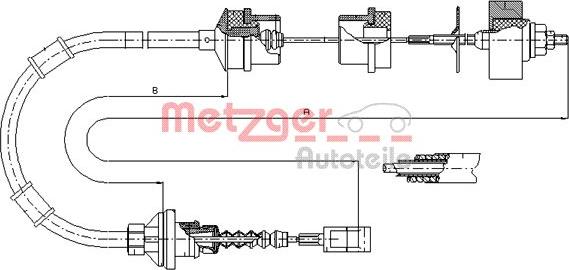 Metzger 1172.8 - Въжен механизъм, задействане на съединителя vvparts.bg