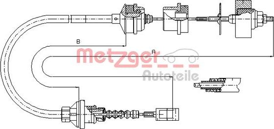 Metzger 1172.3 - Въжен механизъм, задействане на съединителя vvparts.bg