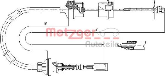 Metzger 1172.7 - Въжен механизъм, задействане на съединителя vvparts.bg