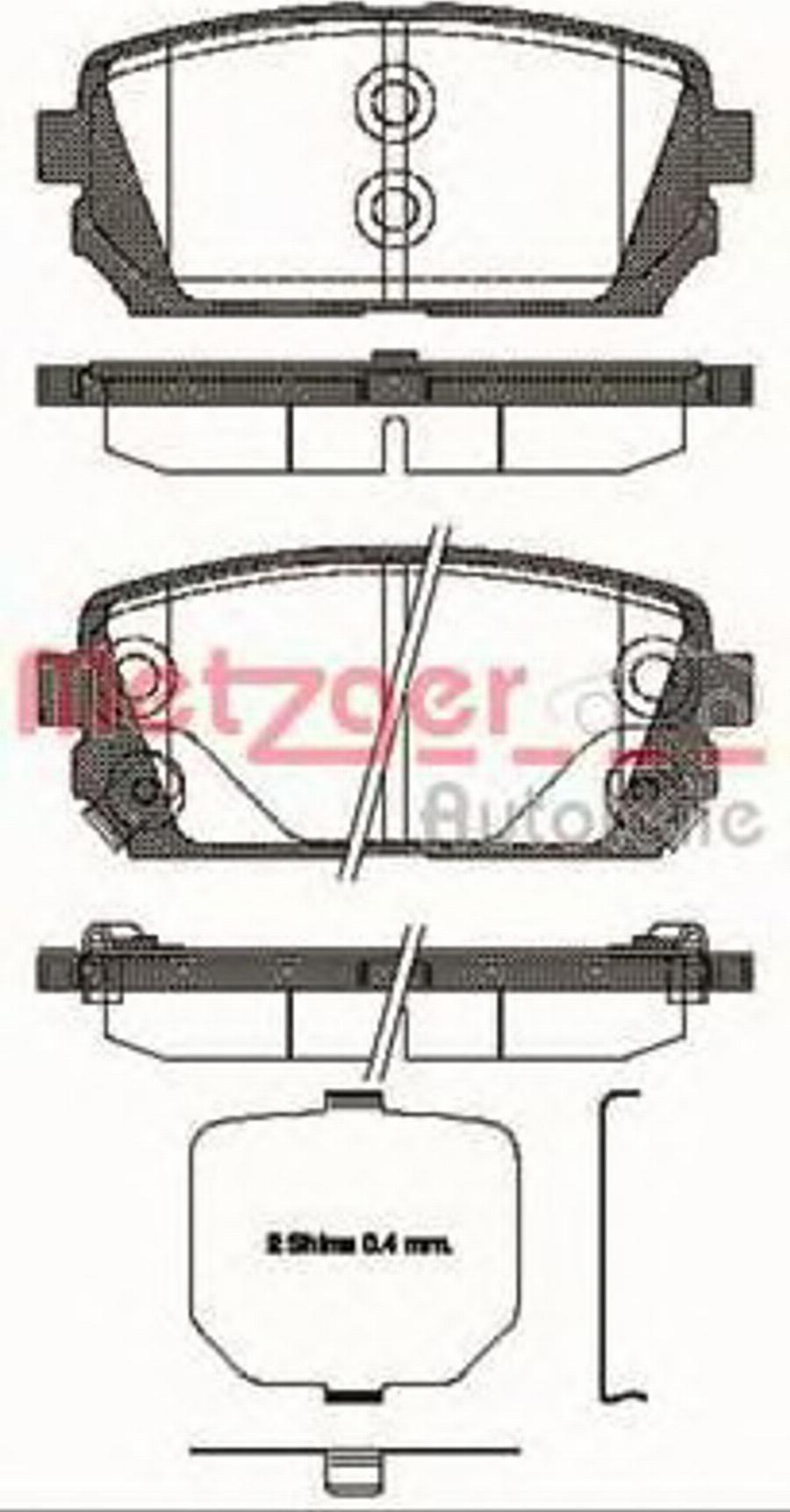 Metzger 1303.02 - Комплект спирачно феродо, дискови спирачки vvparts.bg