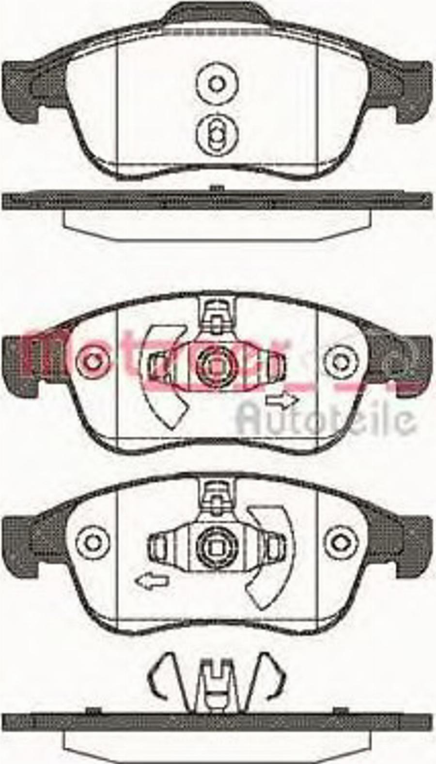 Metzger 1248.10 - Комплект спирачно феродо, дискови спирачки vvparts.bg