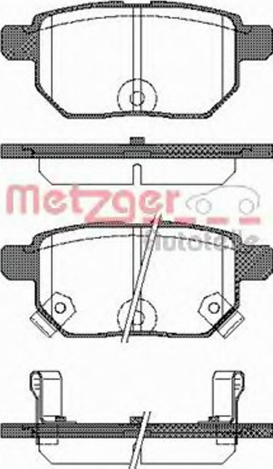 Metzger 128602 - Комплект спирачно феродо, дискови спирачки vvparts.bg