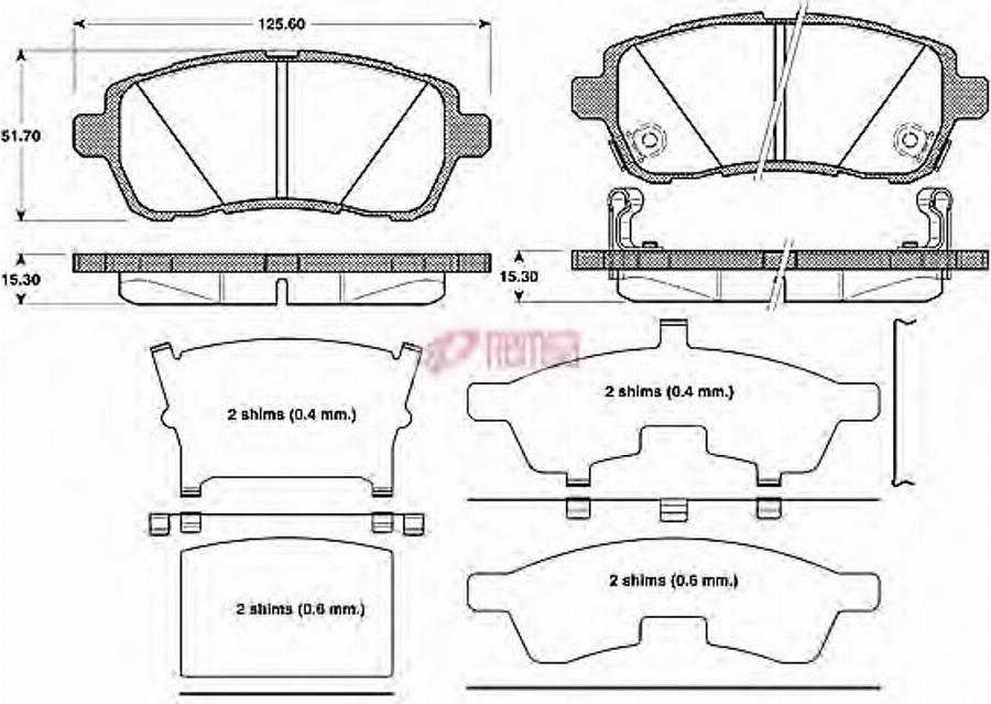 Metzger 1281.02 - Комплект спирачно феродо, дискови спирачки vvparts.bg