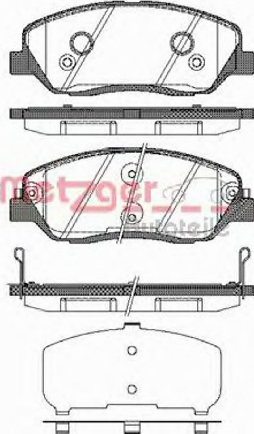 Metzger 122602 - Комплект спирачно феродо, дискови спирачки vvparts.bg