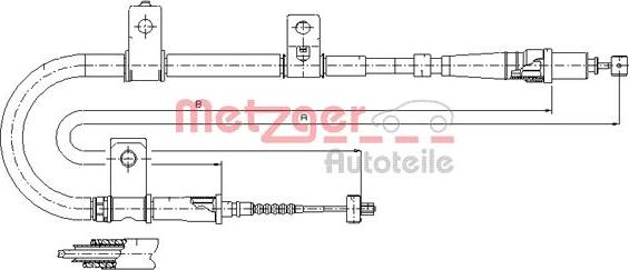 Metzger 17.2550 - Жило, ръчна спирачка vvparts.bg