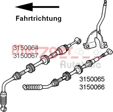 Metzger 3150066 - Въжен механизъм, ръчна трансмисия vvparts.bg