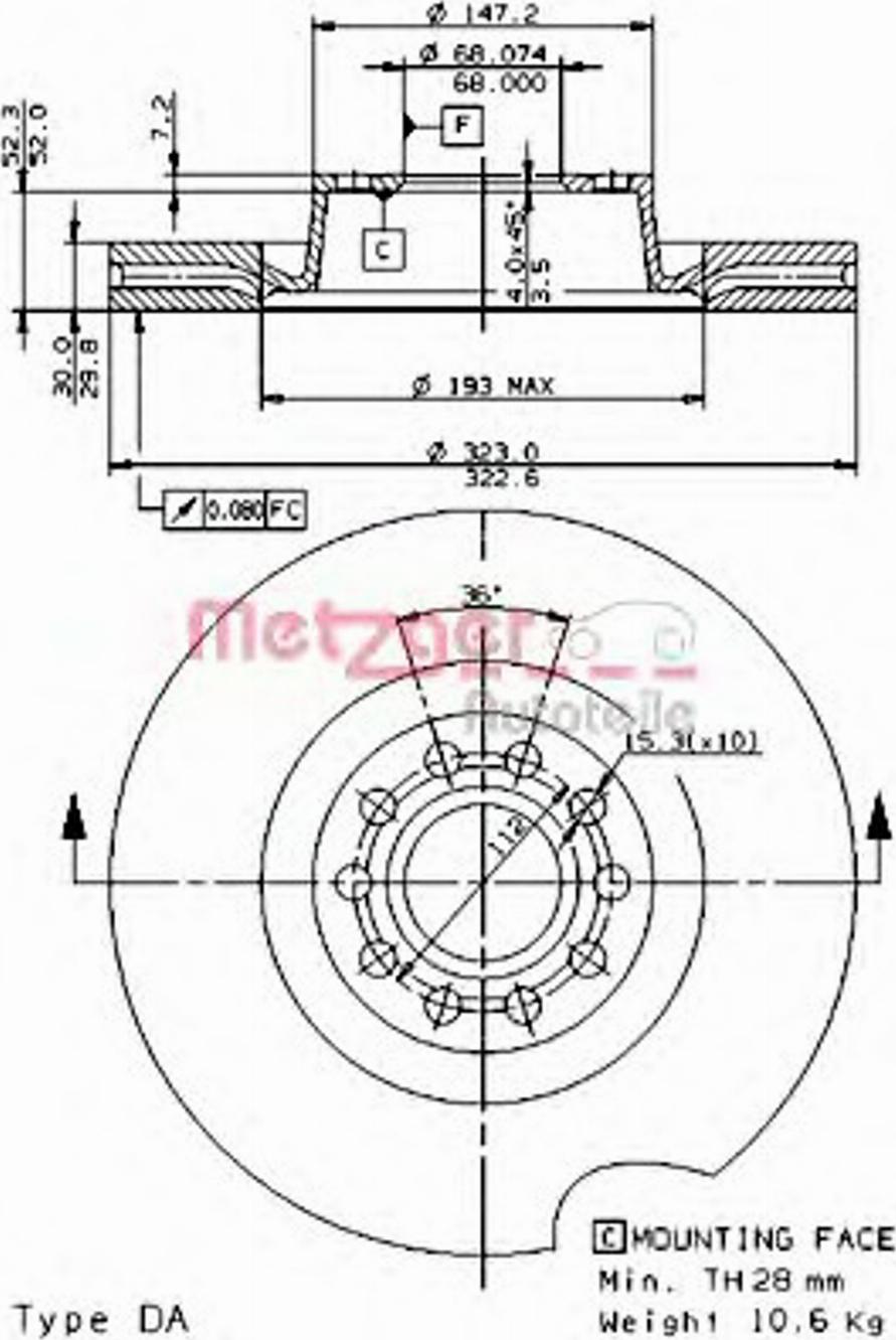 Metzger 24784 V - Спирачен диск vvparts.bg