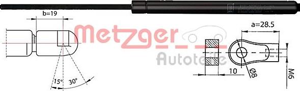Metzger 2110404 - Газов амортисьор, капак на двигателя vvparts.bg