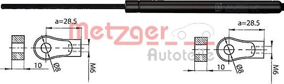 Metzger 2110405 - Газов амортисьор, капак на двигателя vvparts.bg