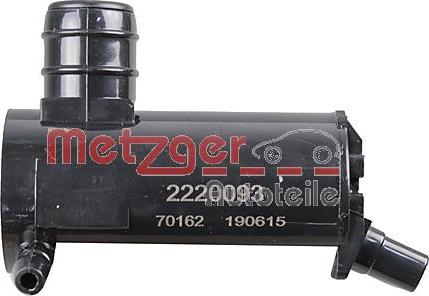 Metzger 2220093 - Водна помпа за миещо устр., почистване на стъклата vvparts.bg